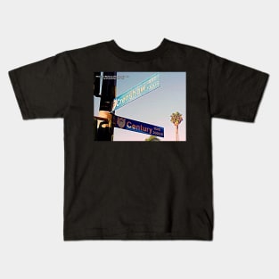 Century Boulevard & Crenshaw Boulevard, Inglewood, California by Mistah Wilson Kids T-Shirt